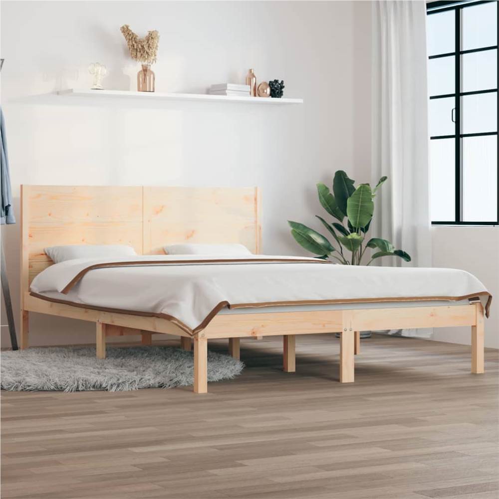 

Bed Frame Solid Wood 150x200 cm 5FT King Size