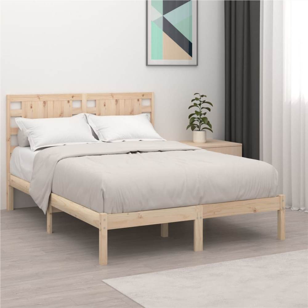 

Bed Frame Solid Wood Pine 140x190 cm