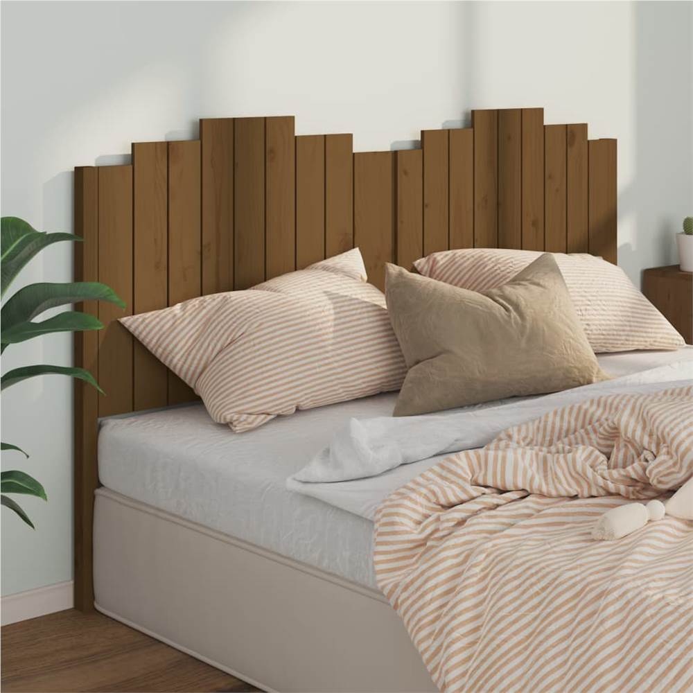 Bed Headboard Honey Brown 186x4x110 cm Solid Wood Pine