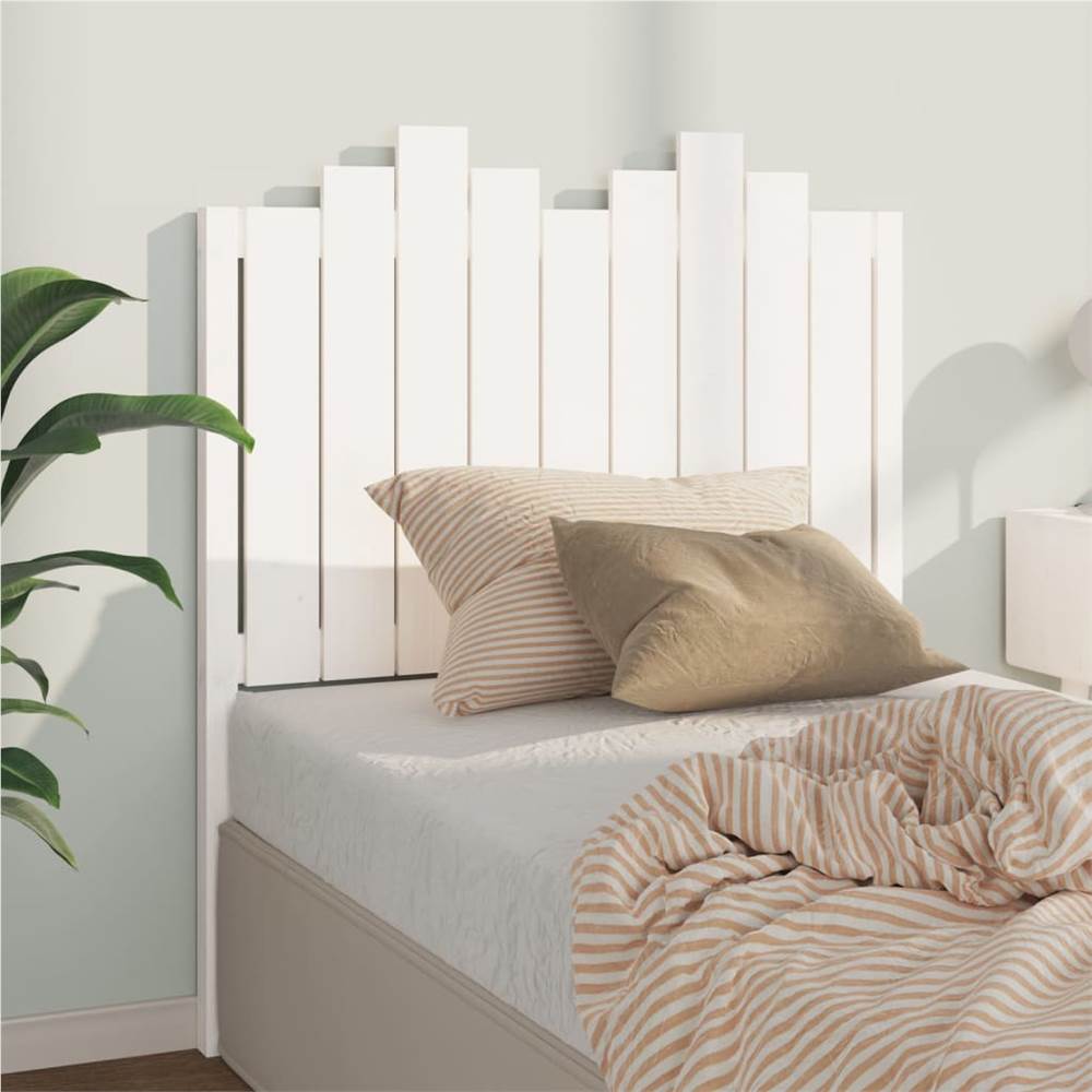 Bed Headboard White 96x4x110 cm Solid Wood Pine