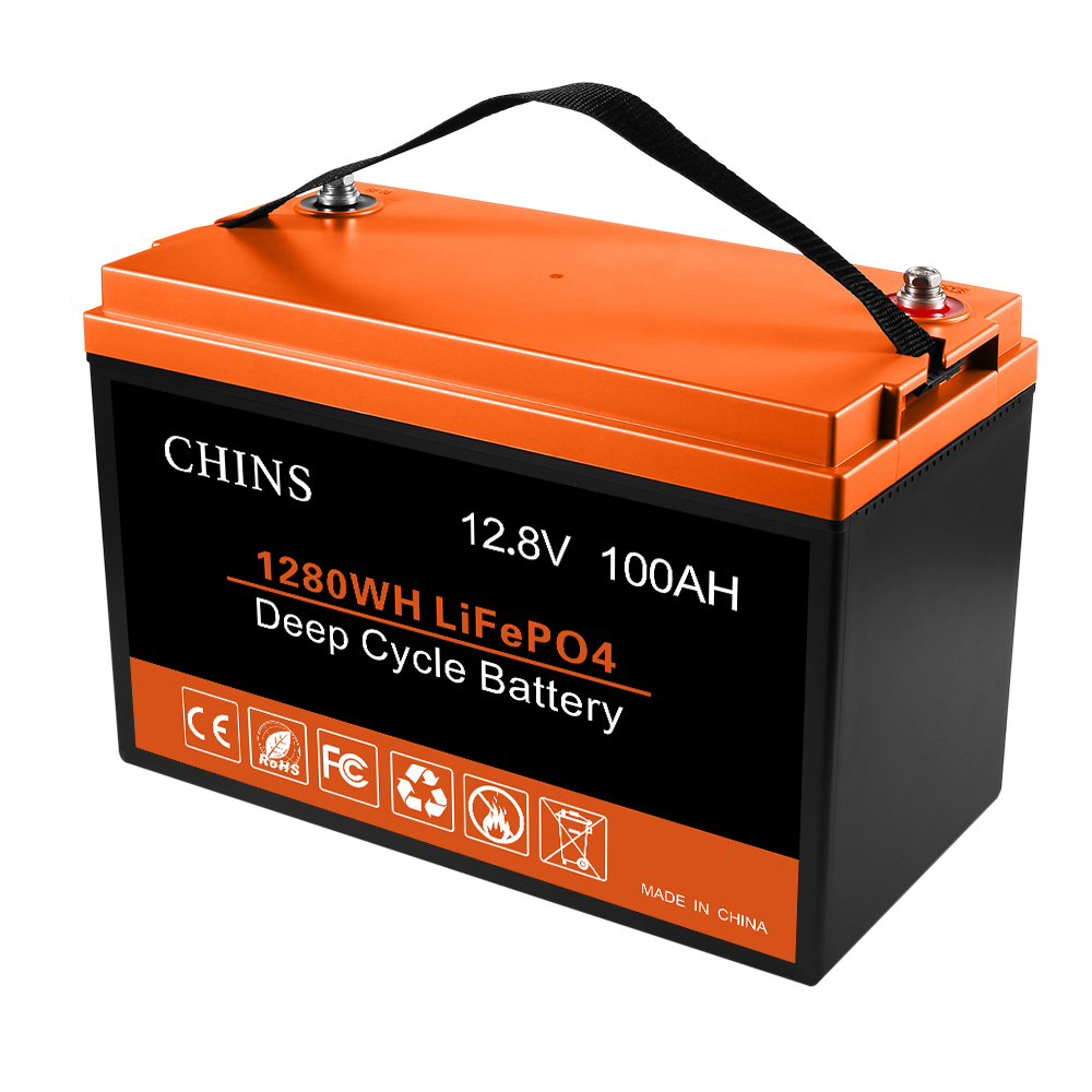 CHINS LiFePO4 akkumulátor 12V 100AH ​​lítium akkumulátor - Beépített 100A BMS, tökéletes a legtöbb tartalék áramforrás cseréjéhez, otthoni energiatárolóhoz és hálózaton kívüli