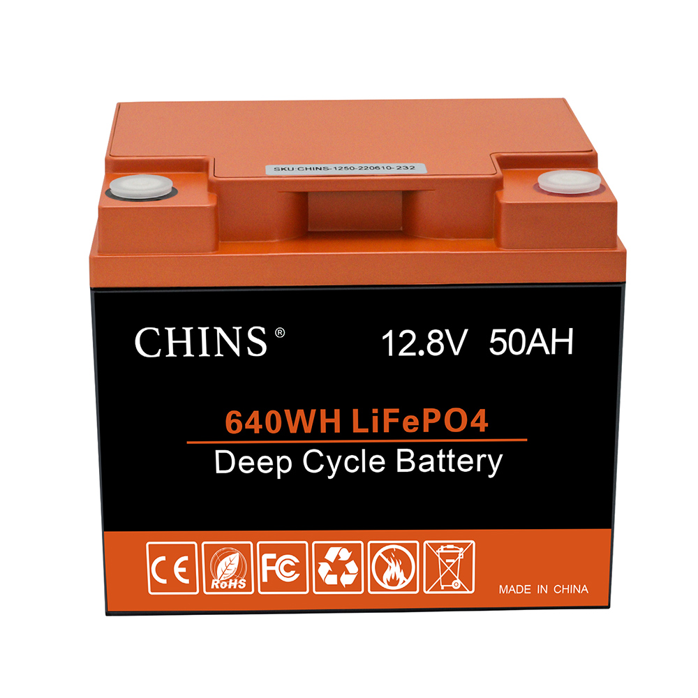CHINS 12V 50Ah LiFePO4 Battery, Built-in 50A BMS, 2000+ Cycles, Perfect for RV, Caravan, Solar, Marine, Home Storage and Off-Grid
