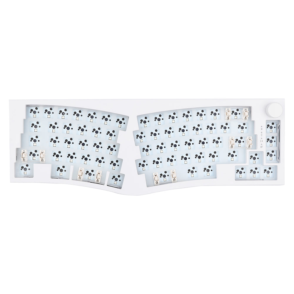 FEKER Alice 80 68-key 65% ​​Junta Kit de bricolaje de teclado mecánico inalámbrico / con cable dividido intercambiable en caliente, luz LED orientada al sur - Blanco