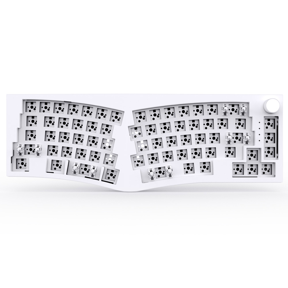 FEKER Alice 80 68-key 65% ​​Junta Kit de bricolaje de teclado mecánico inalámbrico / con cable dividido intercambiable en caliente, luz LED orientada al norte - Blanco