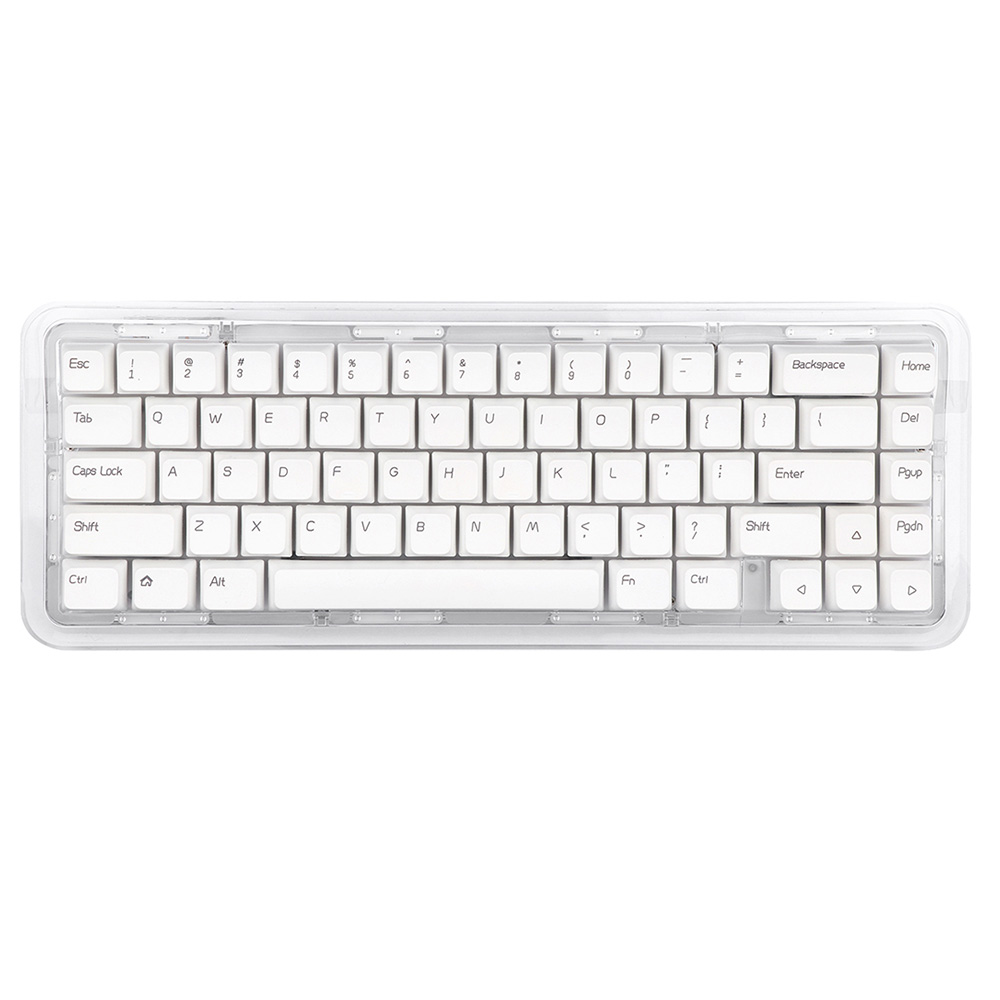 

FirstBlood B67 65% Full Acrylic Gasket Mount Wired/Bluetooth/2.4G Triple Mode RGB Mechanical Keyboard- White Transparent