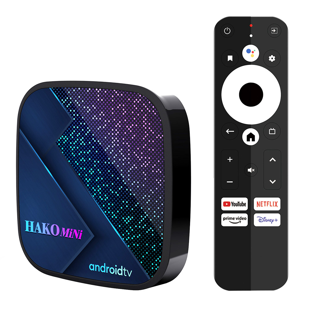 Hakomini Amlogic S905Y4 رباعي النواة 4GB RAM 32GB eMMC معتمد من Google Android 11 TV Box Netflix 4K AV1 5G WIFI Bluetooth 5.0 - قابس الاتحاد الأوروبي