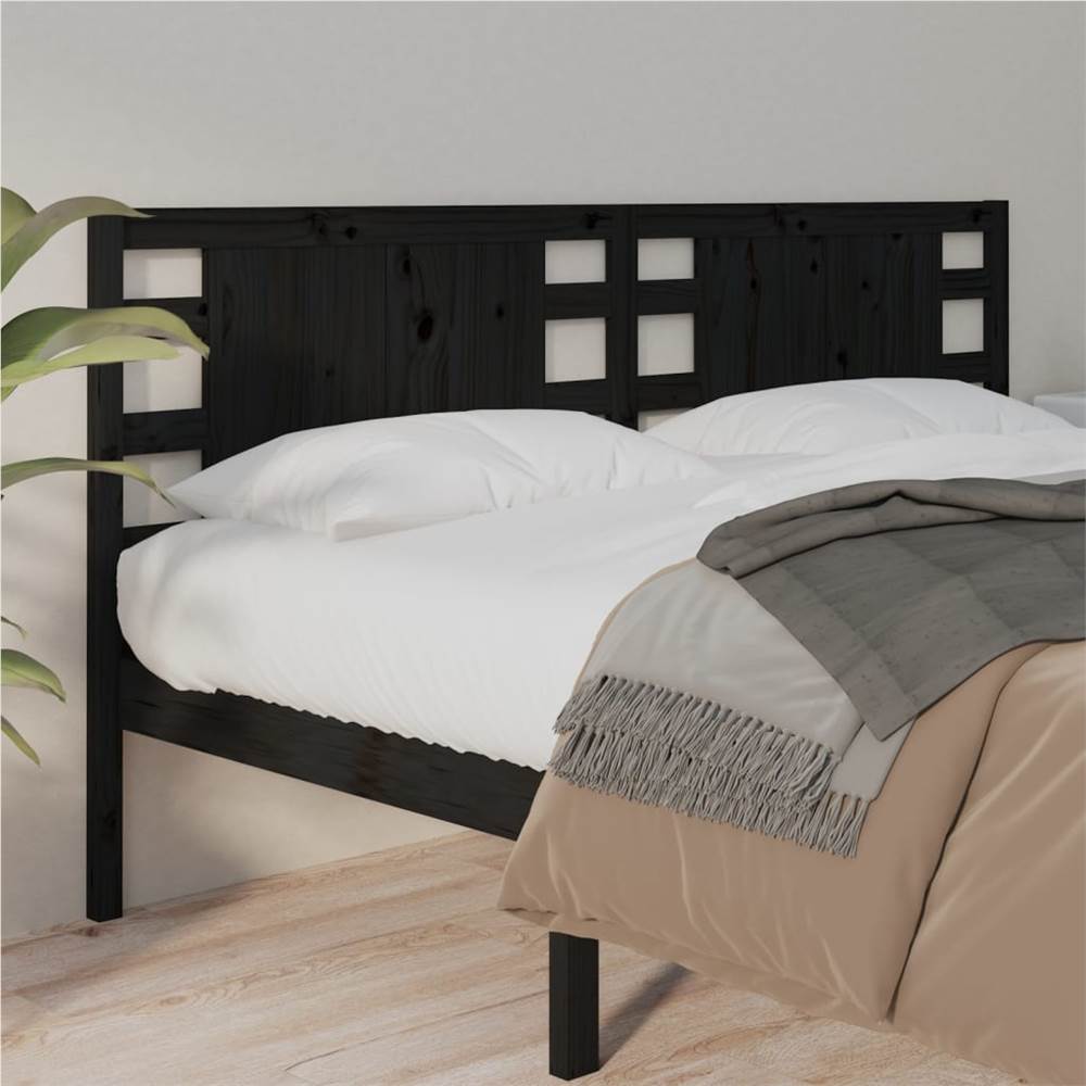 

Headboard Black 126x4x100 cm Solid Wood Pine