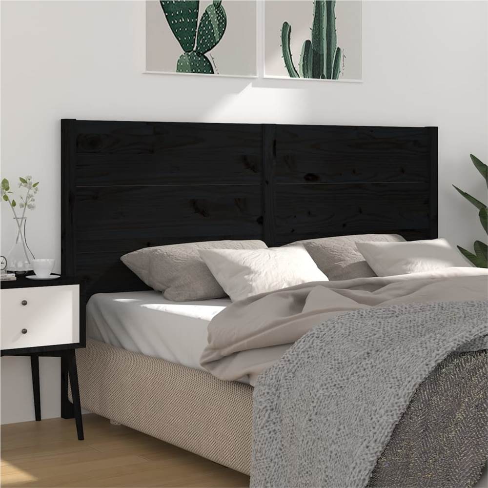 

Headboard Black 166x4x100 cm Solid Wood Pine