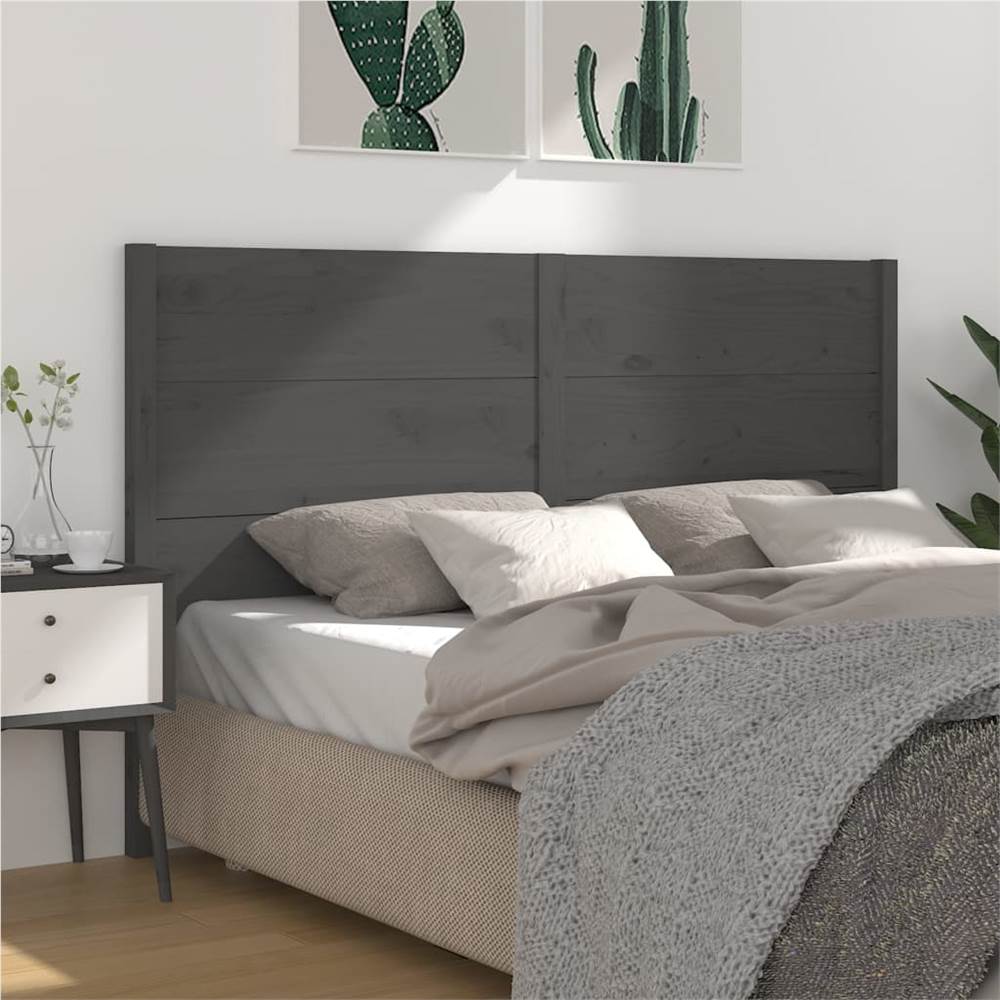 

Headboard Grey 146x4x100 cm Solid Wood Pine
