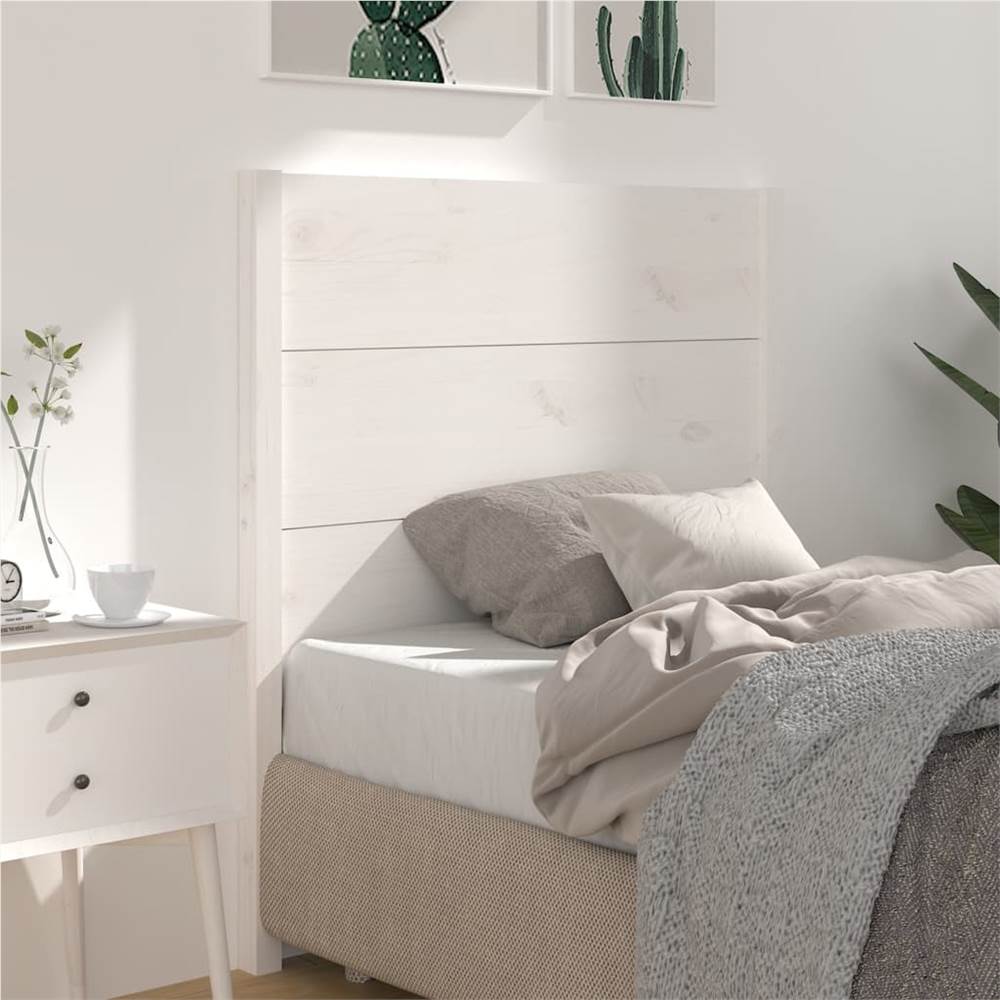 

Headboard White 81x4x100 cm Solid Wood Pine