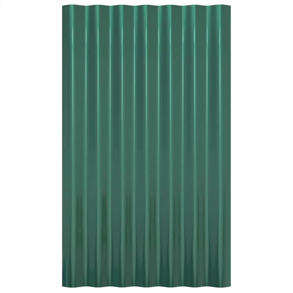 Roof Panels 36 Pcs Powder-coated Steel Green 60x36 Cm 11 Roof Panels 36 pcs Powder-coated Steel Green 60x36 cm