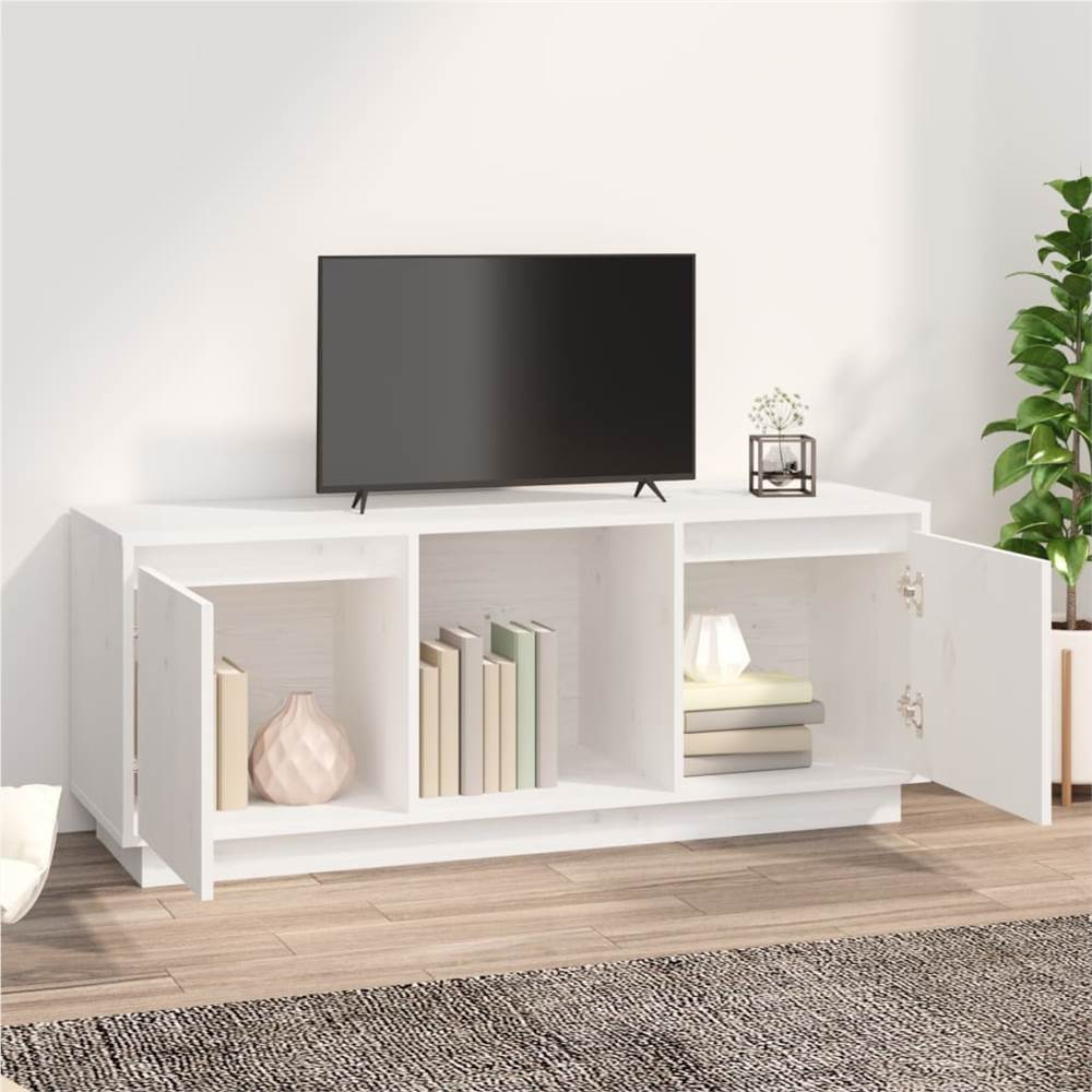 TV White 110.5x35x44 cm Solid Wood Pine