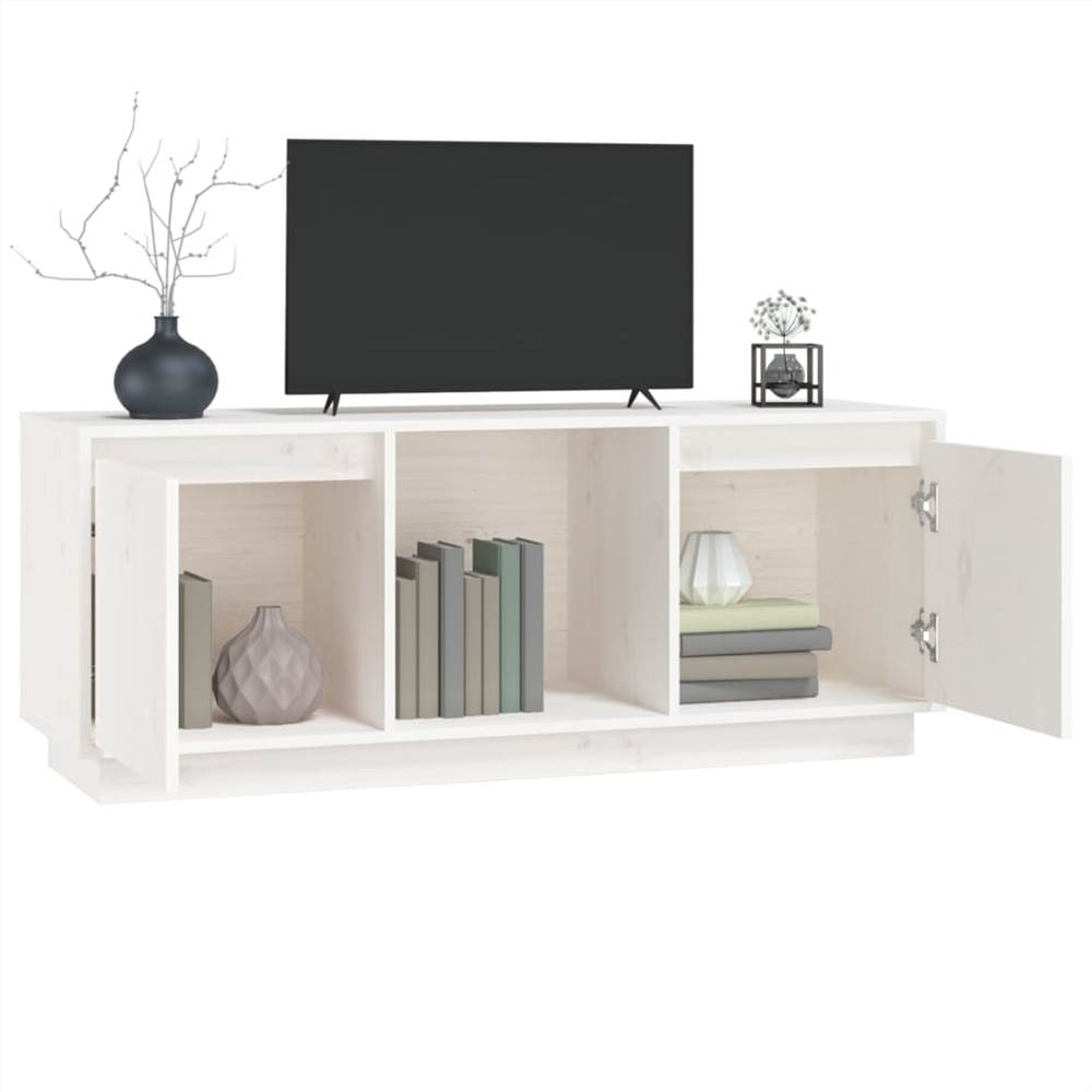 TV White 110.5x35x44 cm Solid Wood Pine