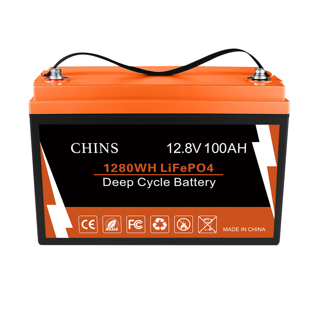 CHINS LiFePO4 แบตเตอรี่ 12V 100AH ​​แบตเตอรี่ลิเธียม-Built-in 100A BMS สมบูรณ์แบบสำหรับการเปลี่ยนพลังงานสำรองส่วนใหญ่ การจัดเก็บพลังงานภายในบ้าน และ Off-Grid เป็นต้น