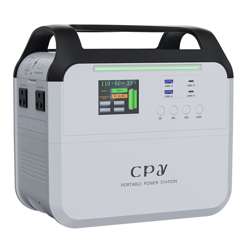 CPY 800 Pro Portable Power Station 748Wh Battery 1600W Peak Power, 6 Outputs, Charge to 80% in 1 Hour, Detachable Function