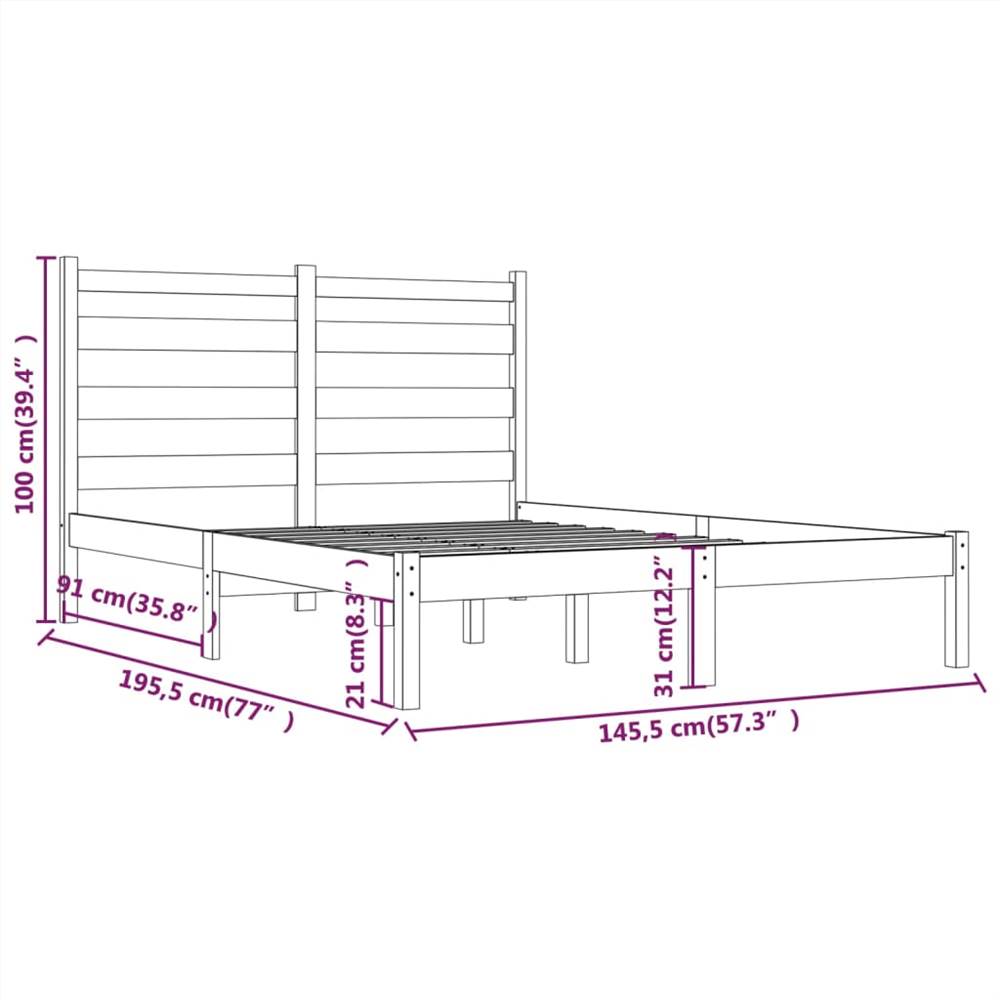 Bed Frame Solid Wood Pine 140x190 cm