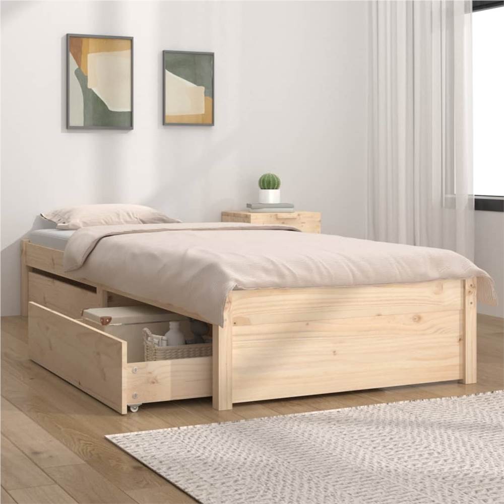 Bed Frame with Drawers 90x190 cm 3FT Single
