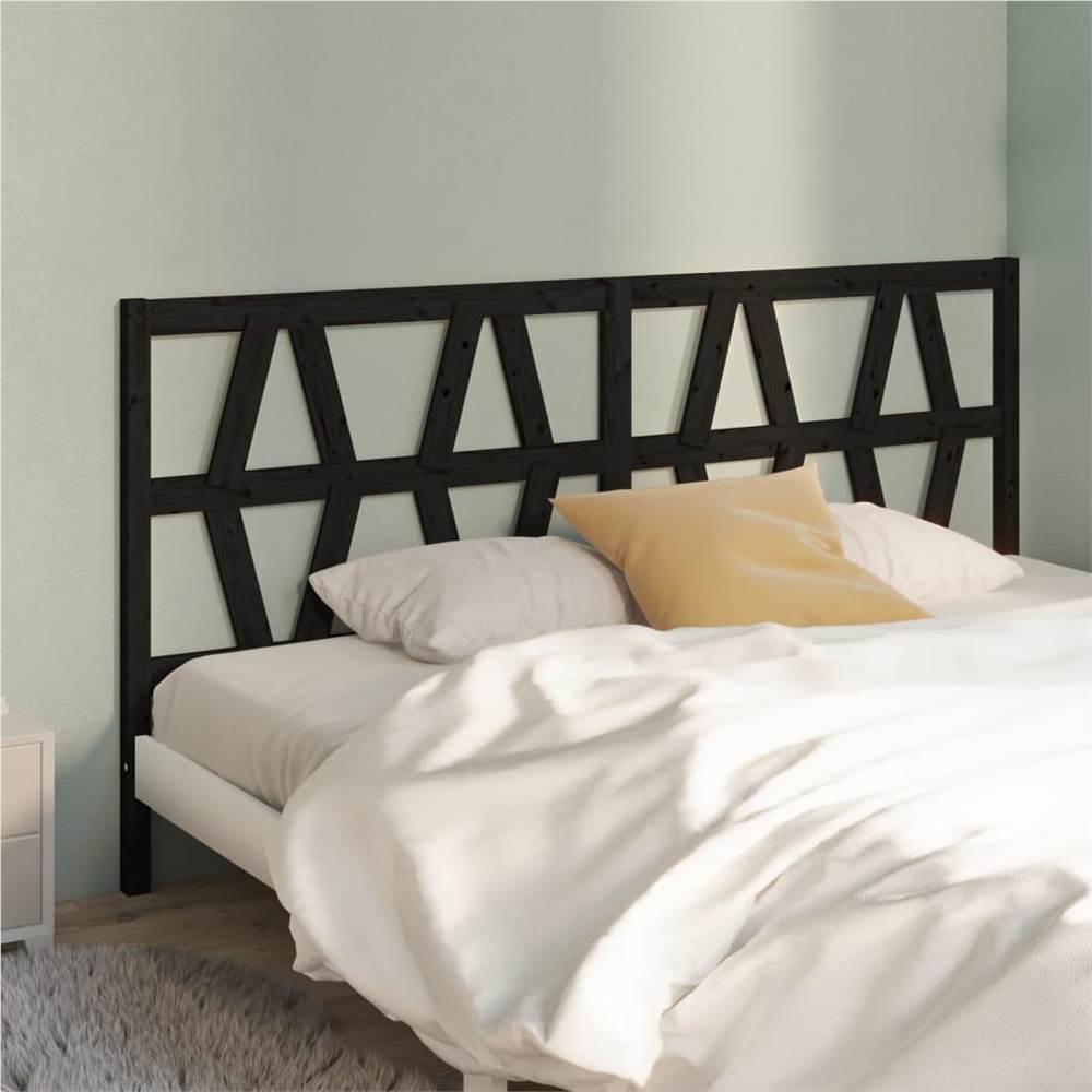 

Bed Headboard Black 186x4x100 cm Solid Wood Pine