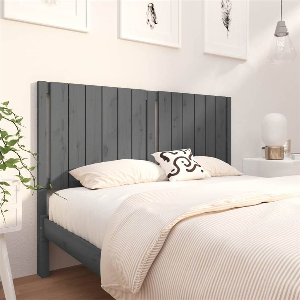 

Bed Headboard Grey 140.5x4x100 cm Solid Wood Pine