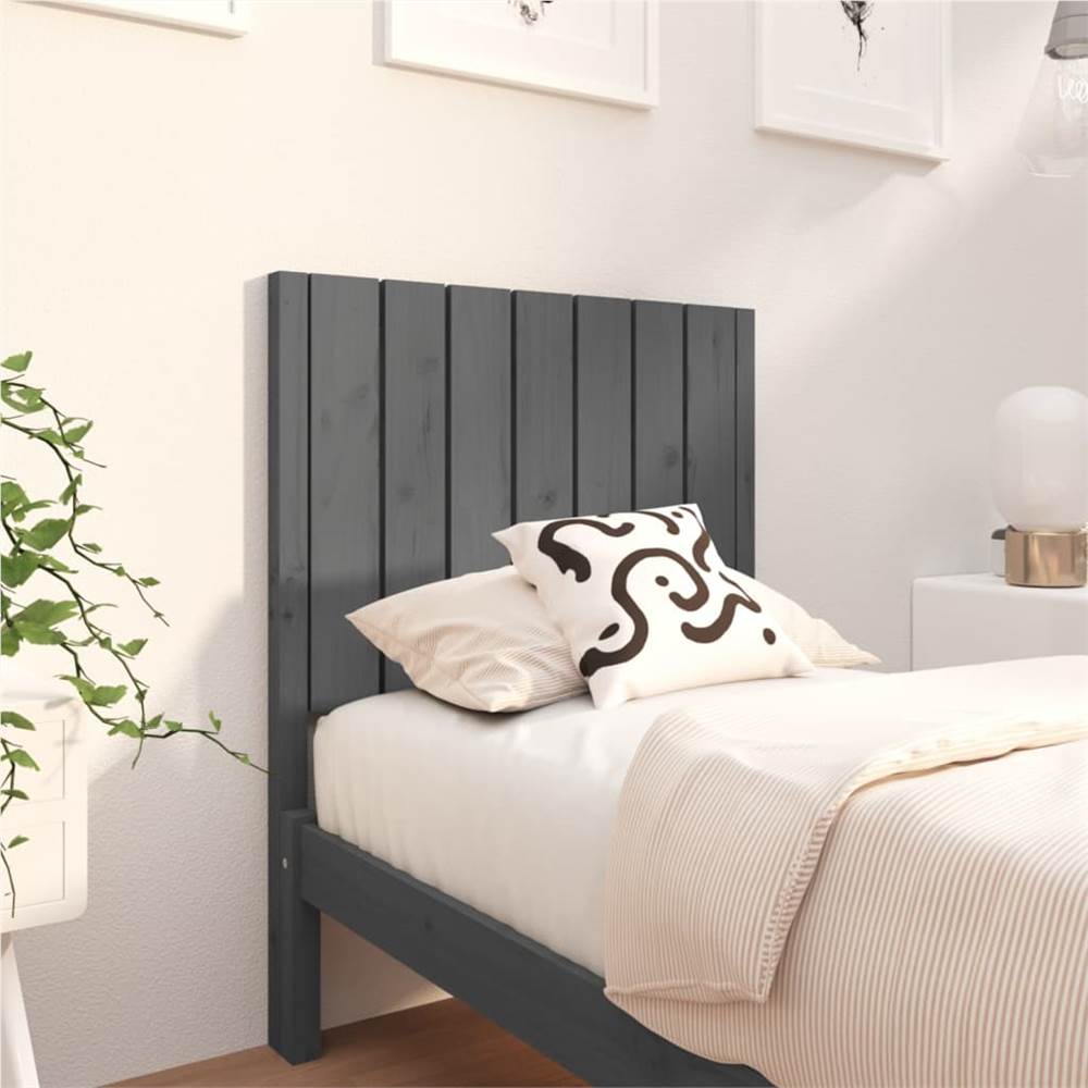 

Bed Headboard Grey 80.5x4x100 cm Solid Wood Pine