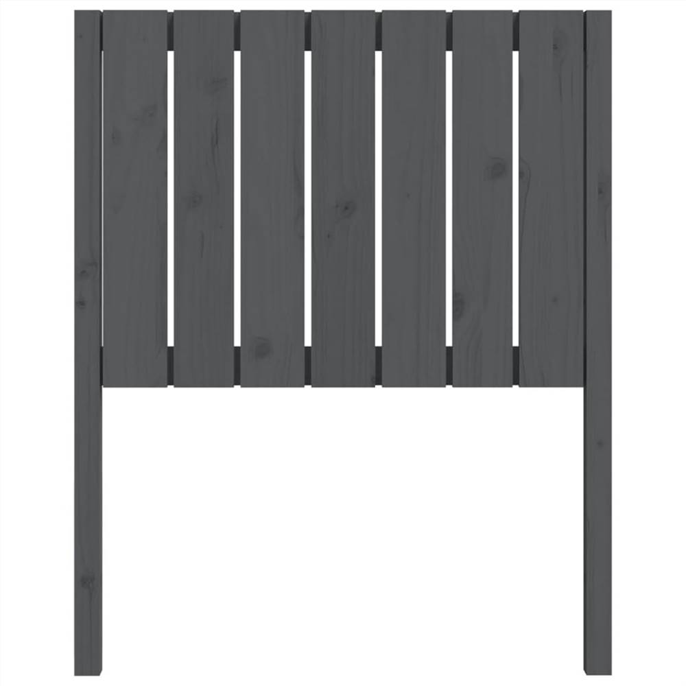 Bed Headboard Grey 80.5x4x100 cm Solid Wood Pine