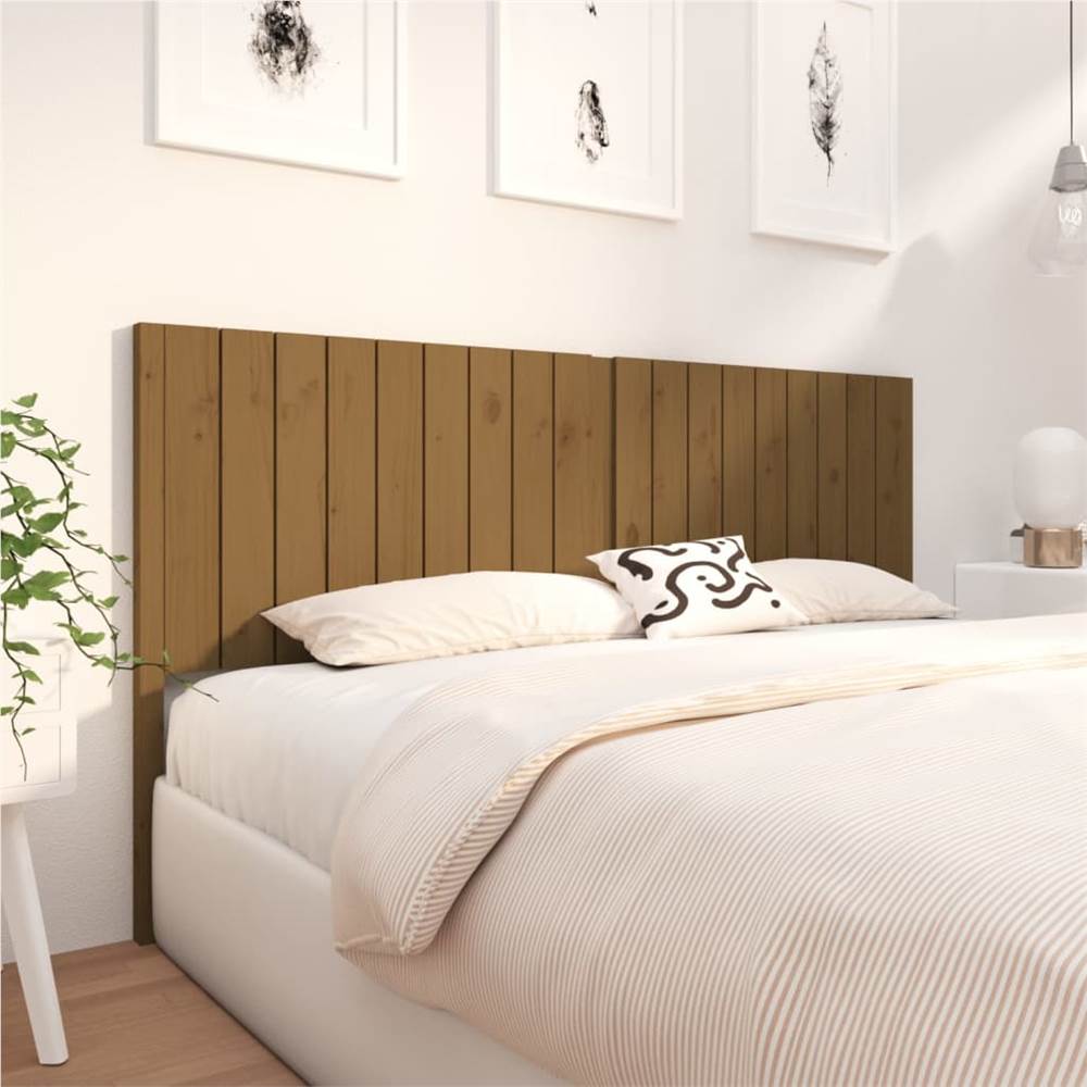 Bed Headboard Honey Brown 185.5x4x100 cm Solid Wood Pine