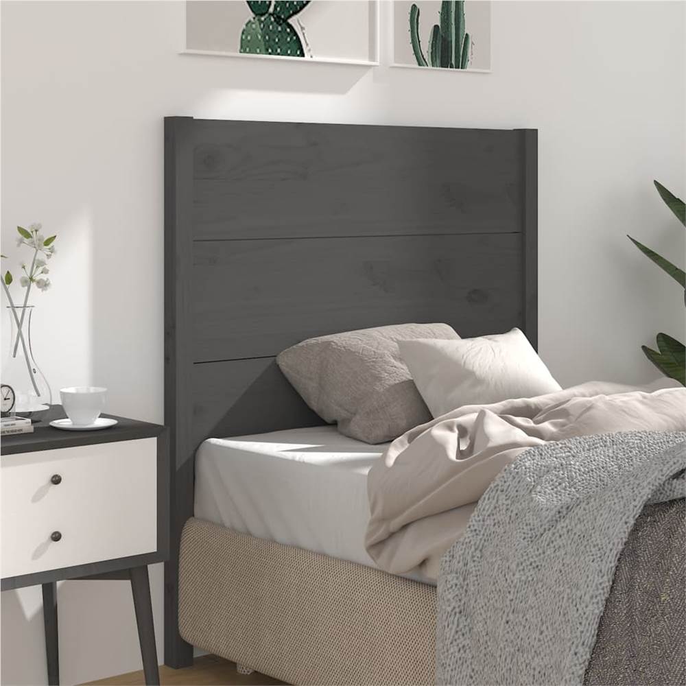 

Headboard Grey 106x4x100 cm Solid Wood Pine