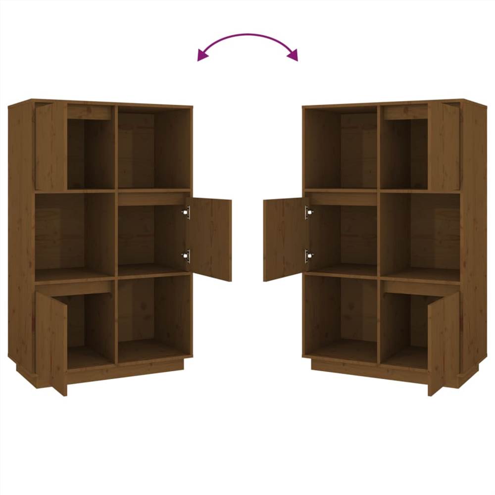 Highboard Honey Brown 74x35x117 cm Solid Wood Pine