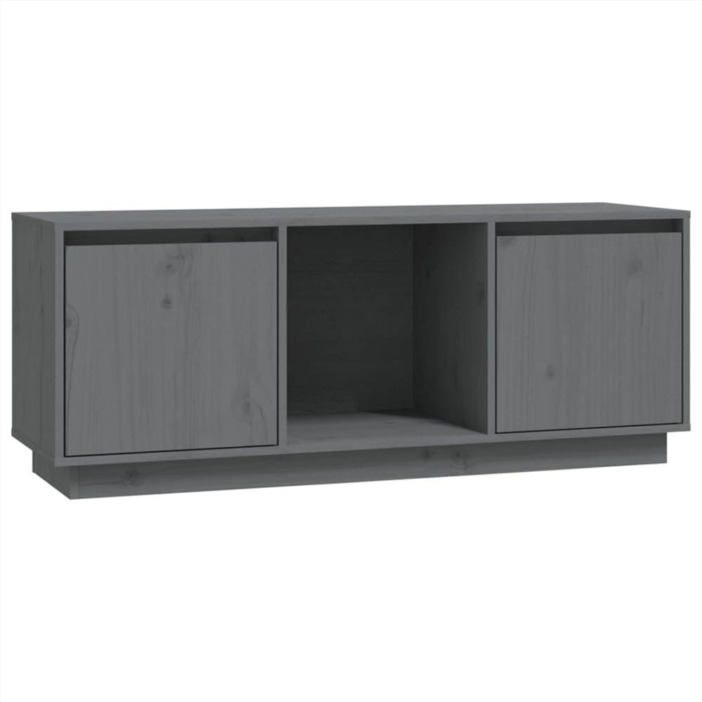 TV Cabinet Grey 110.5x35x44 Cm Solid Wood Pine 7 TV Cabinet Grey 110.5x35x44 cm Solid Wood Pine