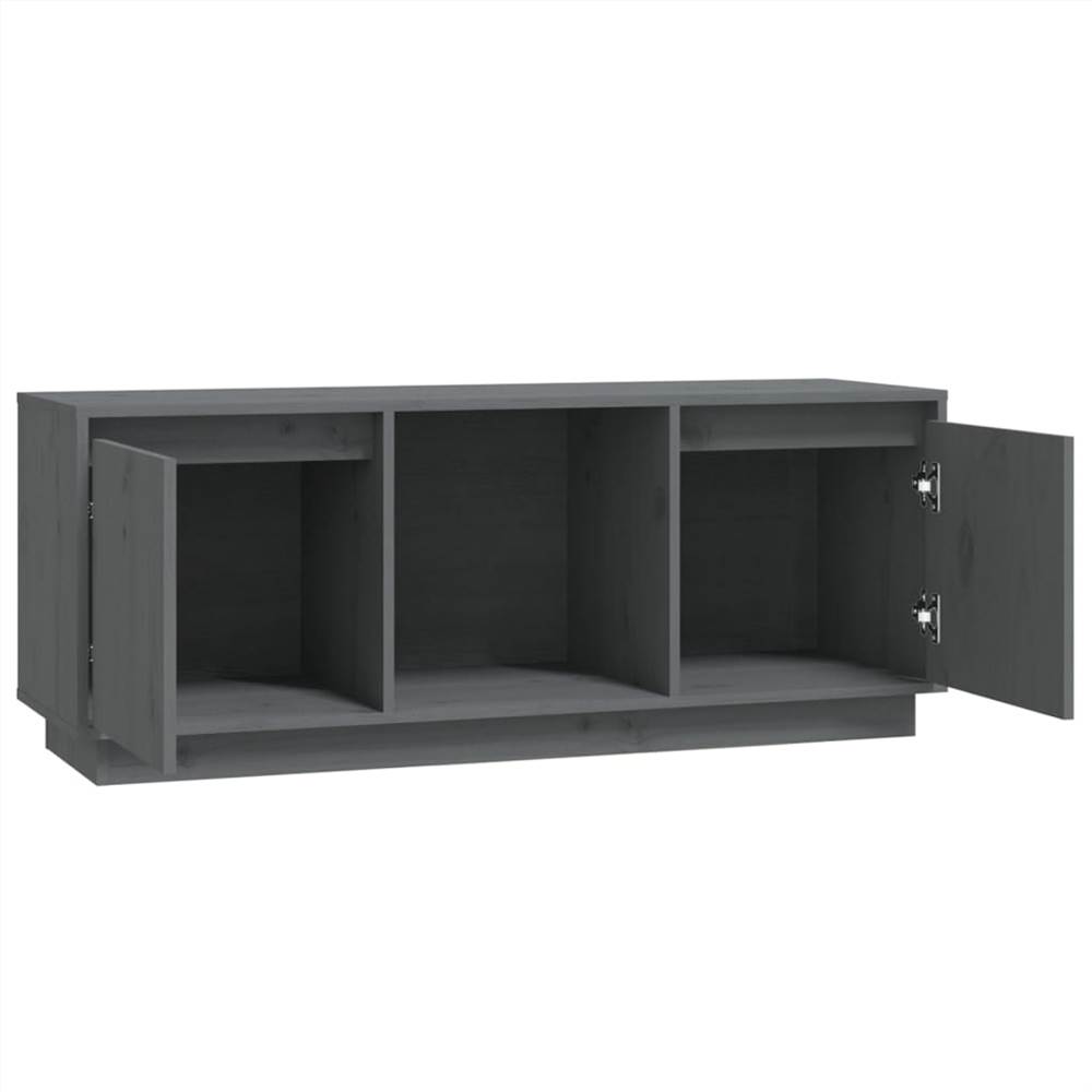 TV Cabinet Grey 110.5x35x44 Cm Solid Wood Pine 10 TV Cabinet Grey 110.5x35x44 cm Solid Wood Pine