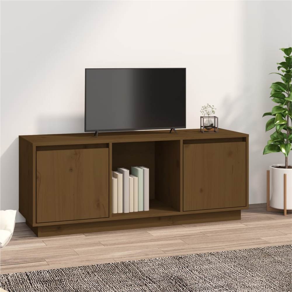 

TV Cabinet Honey Brown 110.5x35x44 cm Solid Wood Pine