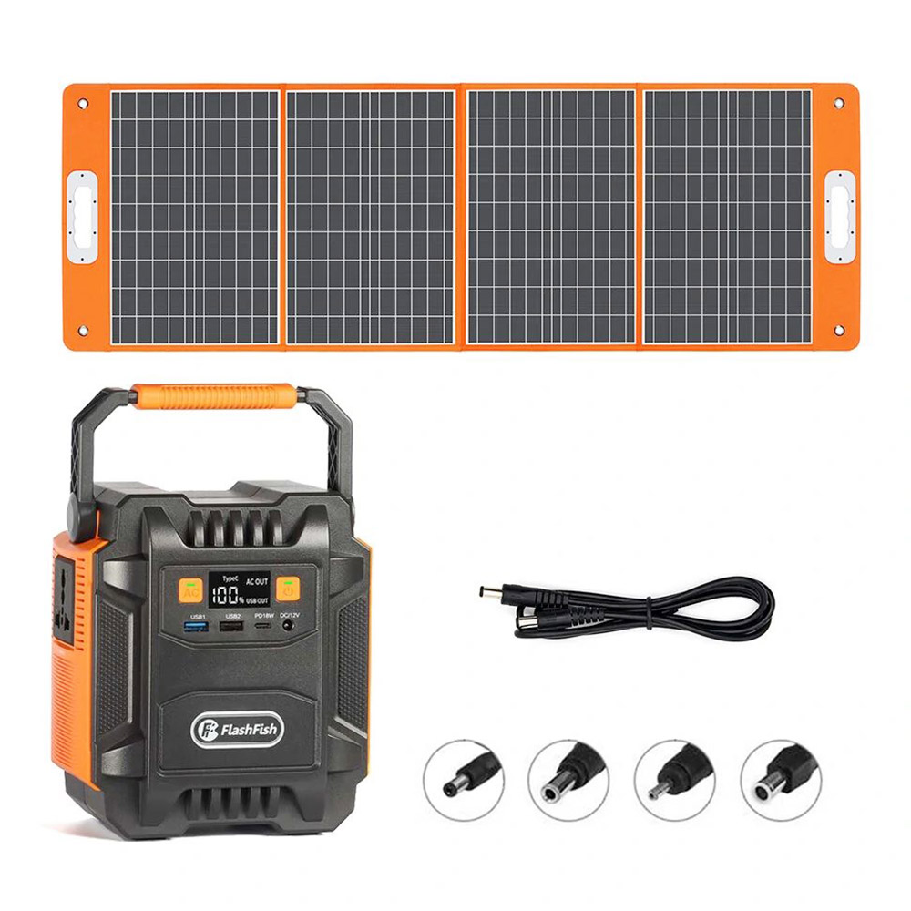 Centrale électrique Flashfish A201 172WH 200W 220V + TSP 18V 100W Kit d'énergie de secours pour panneau solaire pliable avec sortie DC/USB