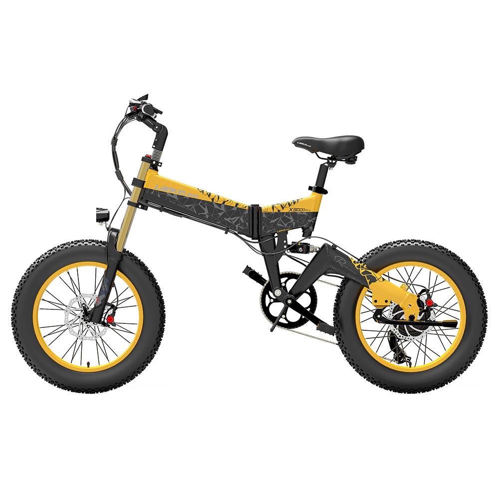 LANKELEISI X3000 Plus Electric Bike 20 Inch 1000W 43Km/h 17.5AH Yellow