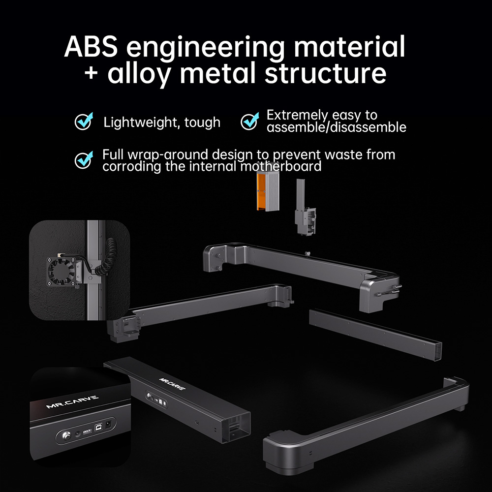MR CARVE M3 Laser Engraver Cutter with Two Laser Heads