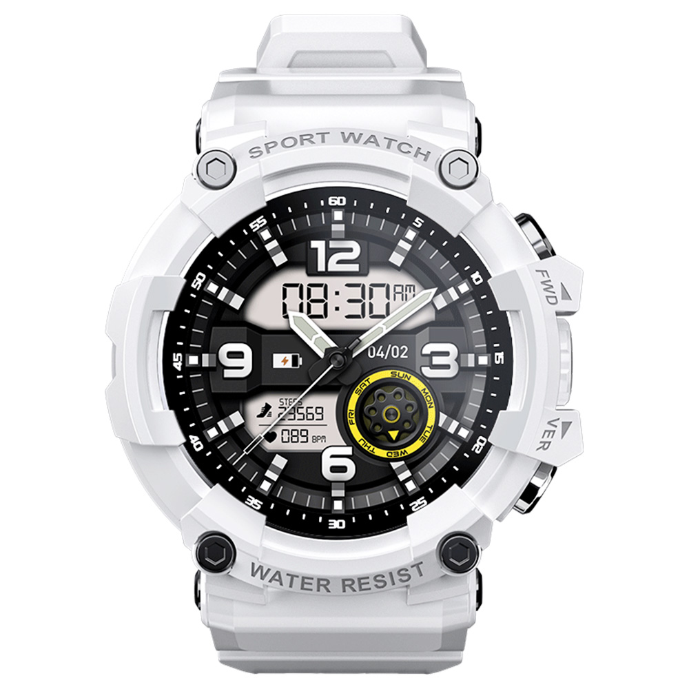 LOKMAT ATTACK 3 Smartwatch 1.28'' TFT Ekran Bluetooth Çağrı EKG İzleme, Nabız, Tansiyon, Kan Oksijen - Beyaz