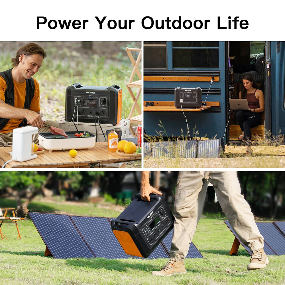 OUPES 2400W Portable Power Station + 240W Solar Panels US Plug