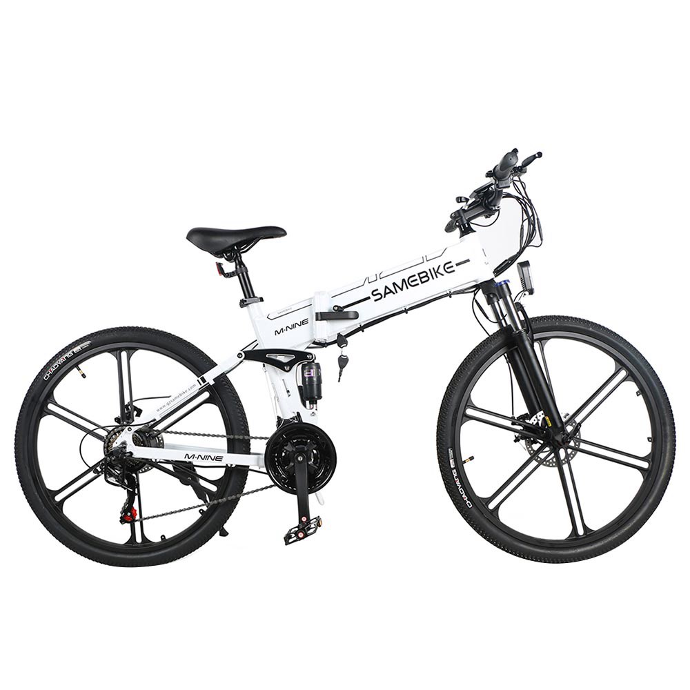 Samebike LO26-II Vélo de cyclomoteur électrique intelligent pliant portable Moteur 500W Max 35 km / h Pneu de 26 pouces - Blanc