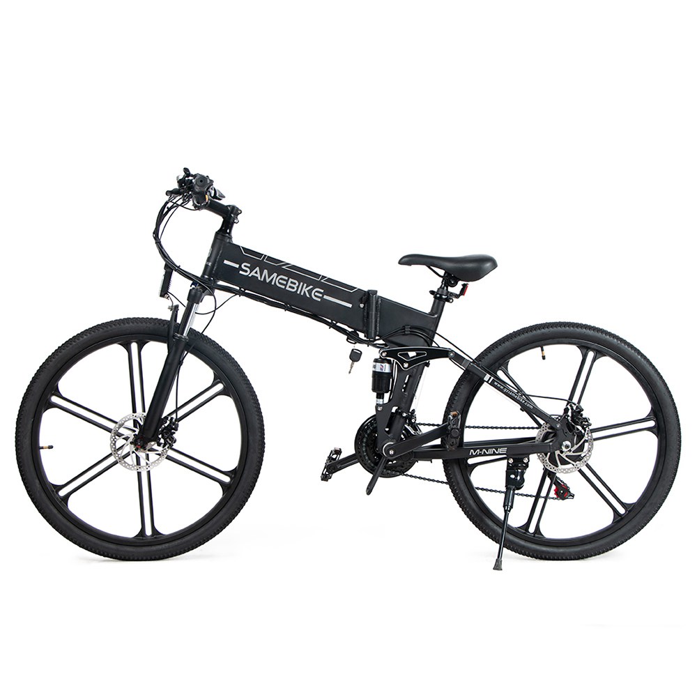 Samebike LO26-II Bicicletta elettrica pieghevole portatile per ciclomotore Motore da 500 W Max 35 km / h Pneumatico da 26 pollici - Nero