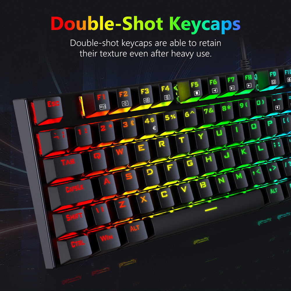 Redragon 105-Key Mechanical Keyboard RGB Backlit UK layout