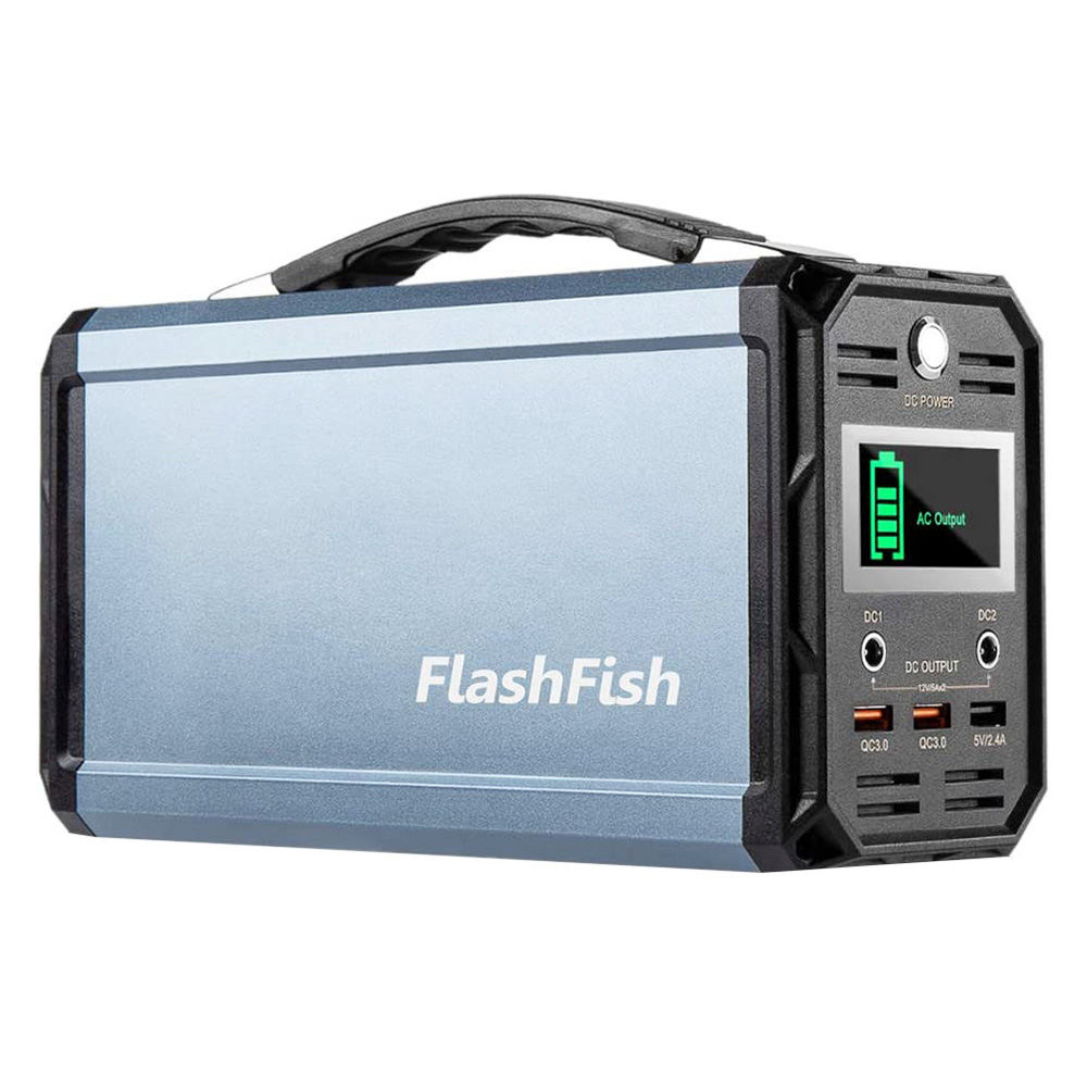 Flashfish G300 300W Portable Power Station, 222Wh/60000mAh Battery Solar Generator, 7 Outputs, 110V Pure Sine Wave Emergency Power Supply