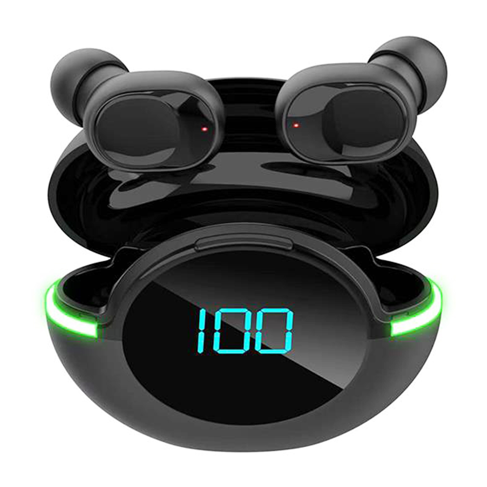 Y80 Bluetooth 5.1 TWS Ακουστικά Ασύρματη ψηφιακή οθόνη HD στερεοφωνικά αθλητικά ακουστικά μαύρα