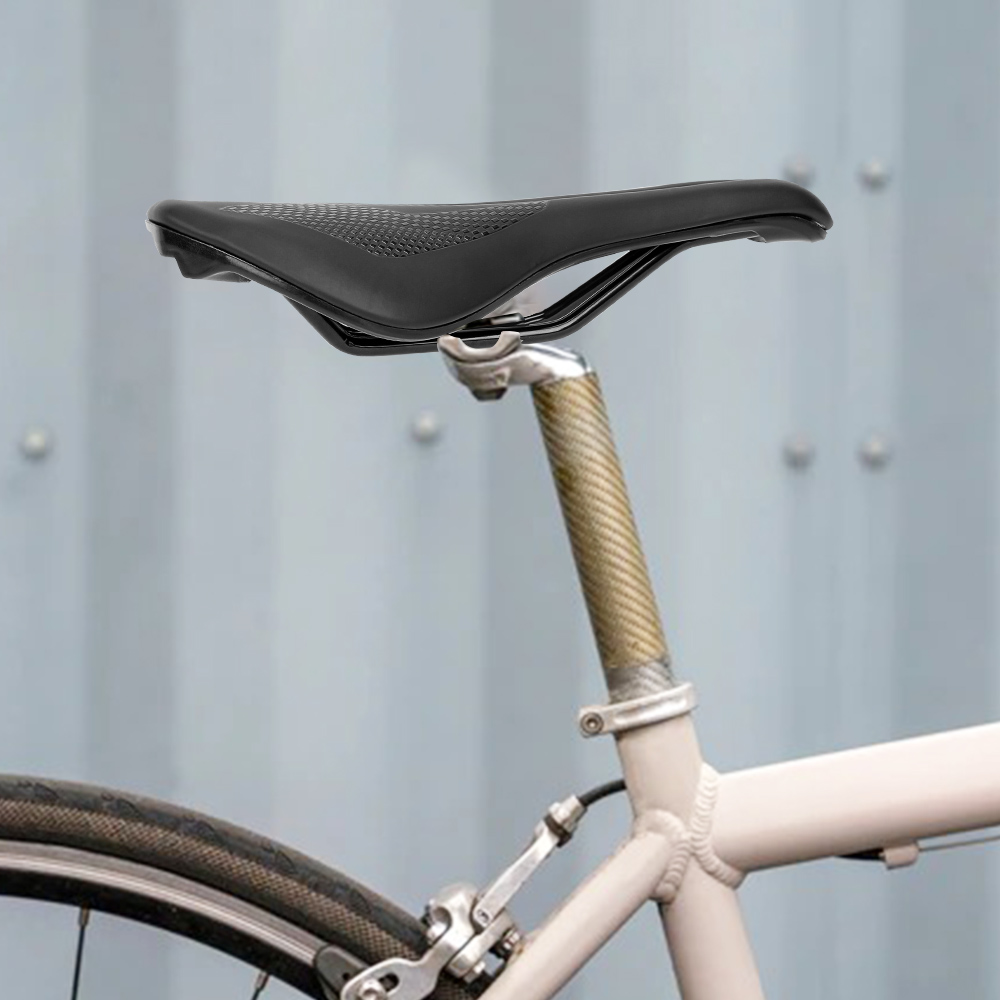 black and red bike seat