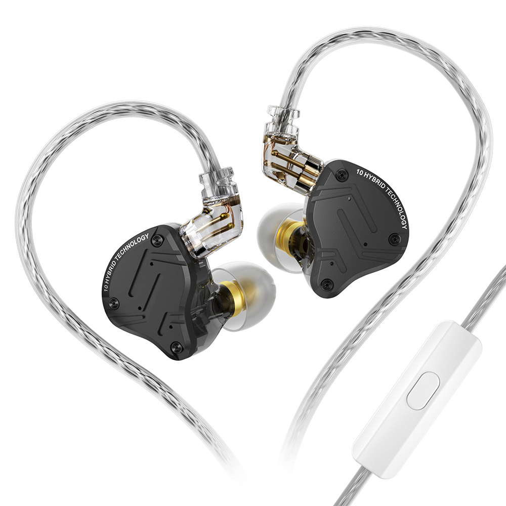 Tecnologia ibrida in-ear con auricolare cablato KZ ZS10 Pro X per lo sport con microfono