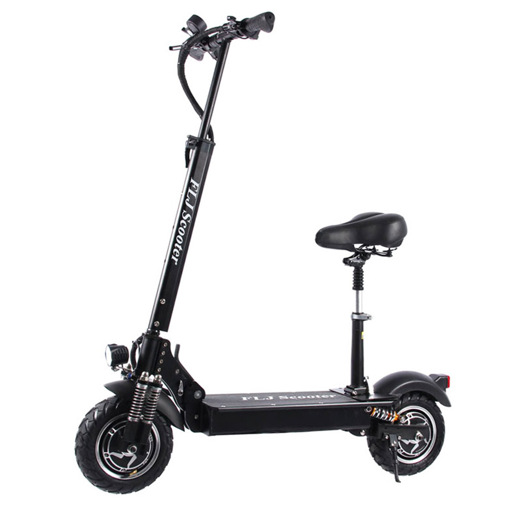 FLJ T11 1200W*2 Dual Motors Electric Scooter 10'' Tire 52V LG 30Ah Battery for 90-120km Range with Seat