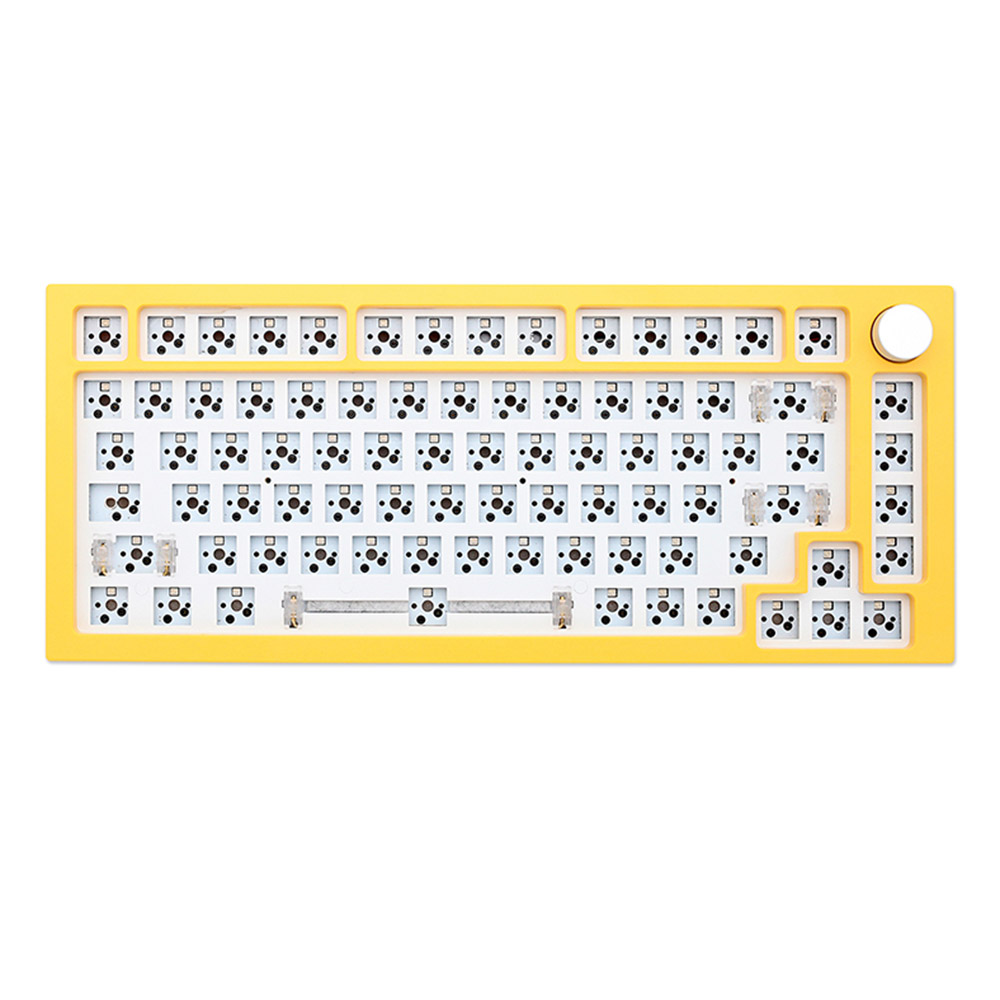 

NEXT TIME 75 (X75) 82keys 75% Gasket Hot Swappable Wired Mechanical Keyboard Kit With Knob Control - Yellow, Black