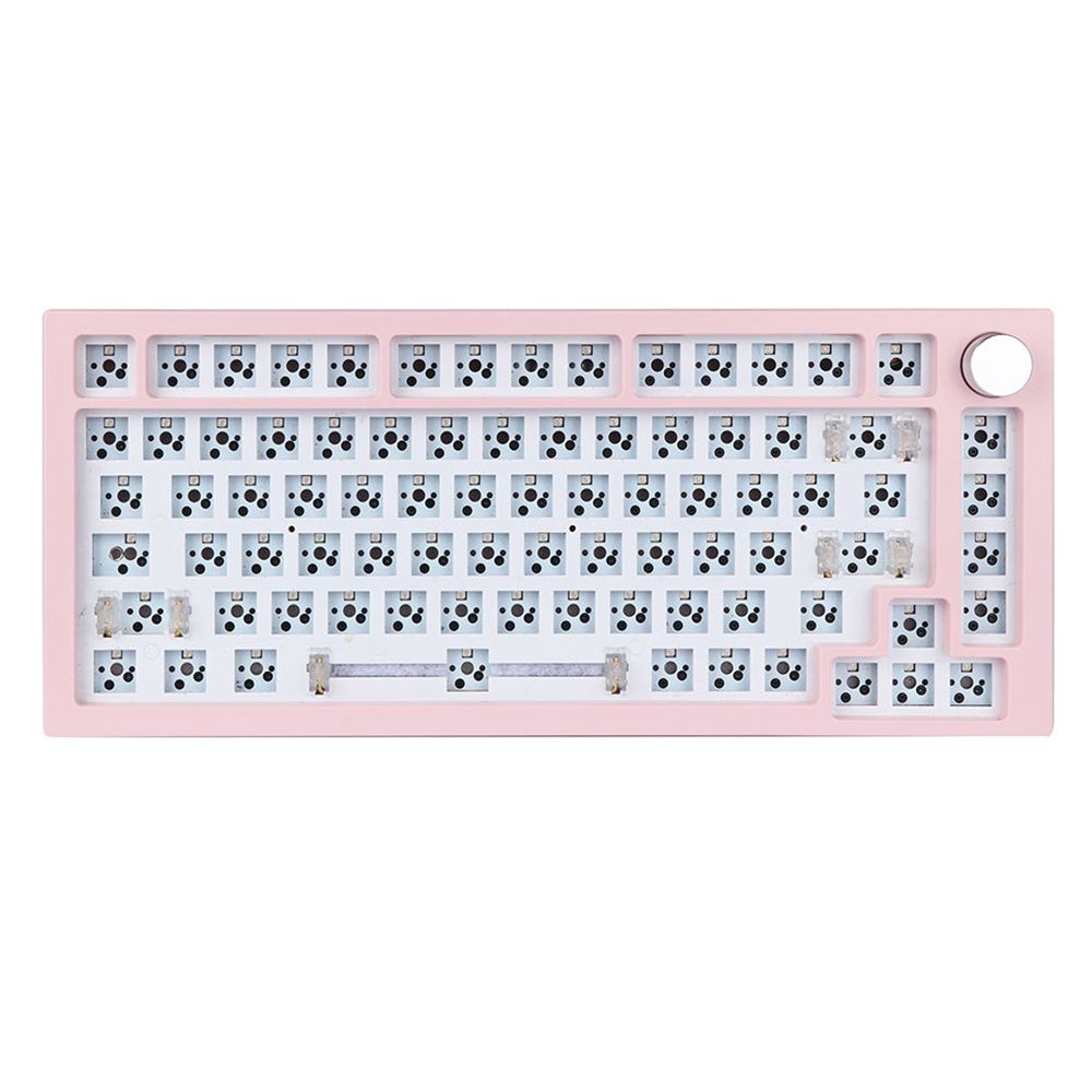 

NEXT TIME 75 (X75) 82keys 75% Gasket Hot Swappable Wired Mechanical Keyboard Kit With Knob Control - Pink, Black