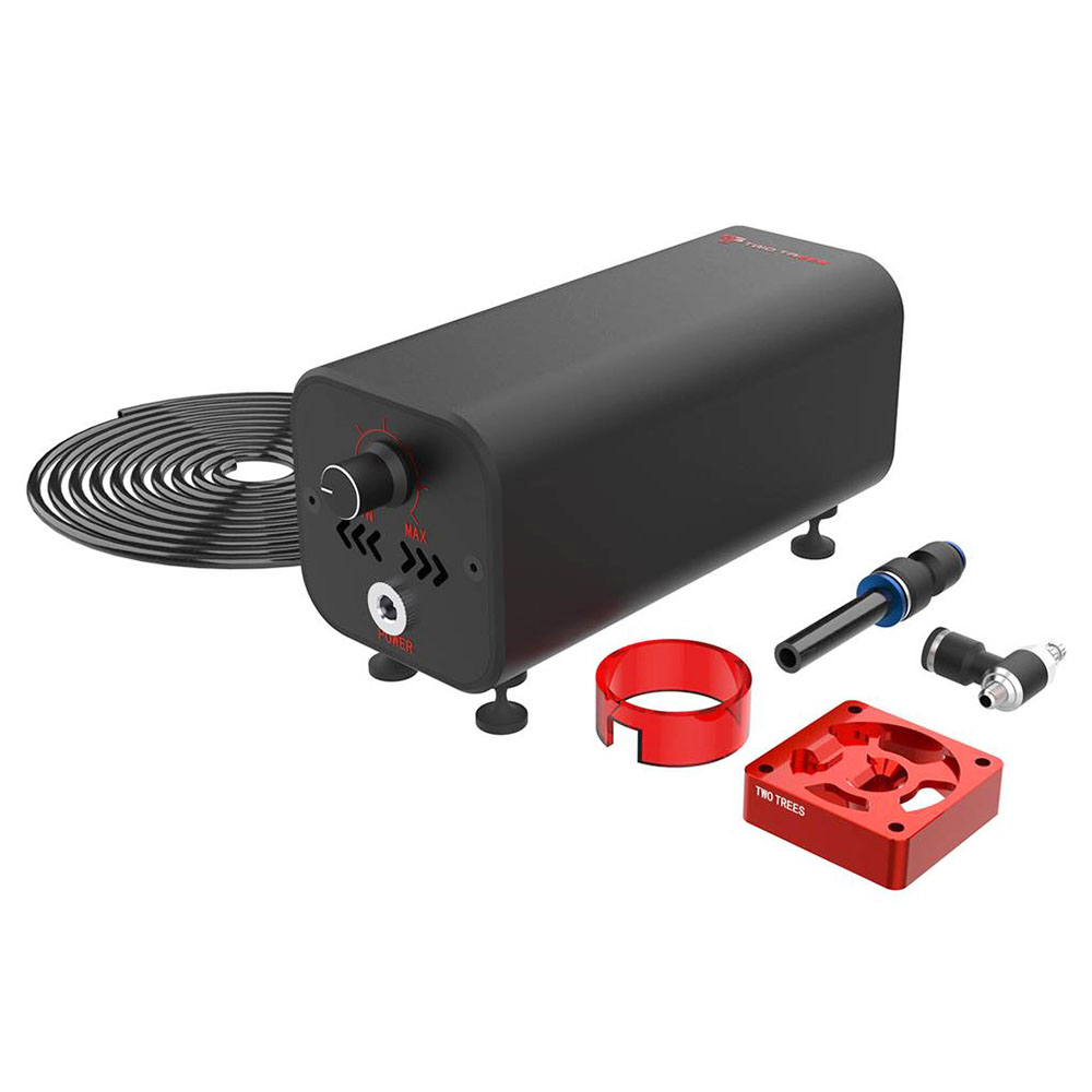 TWO TREES Air Pump Air Assist System für Lasergravierer, 10–30 l/min einstellbarer Luftstrom, geräuscharm – EU-Stecker
