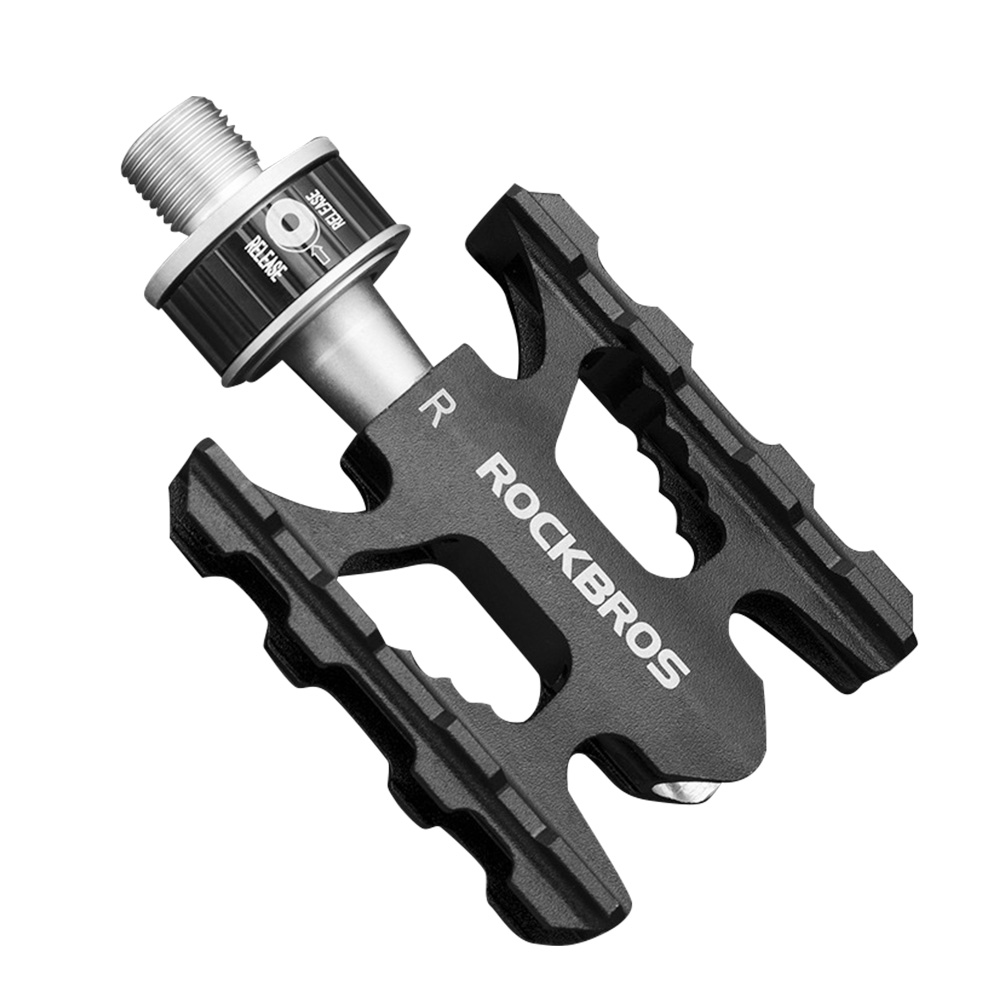 ROCKBROS MTB Flat Pedals – CNC Aluminum, Sealed Bearings, 8.2cm Wide Platform (9/16")