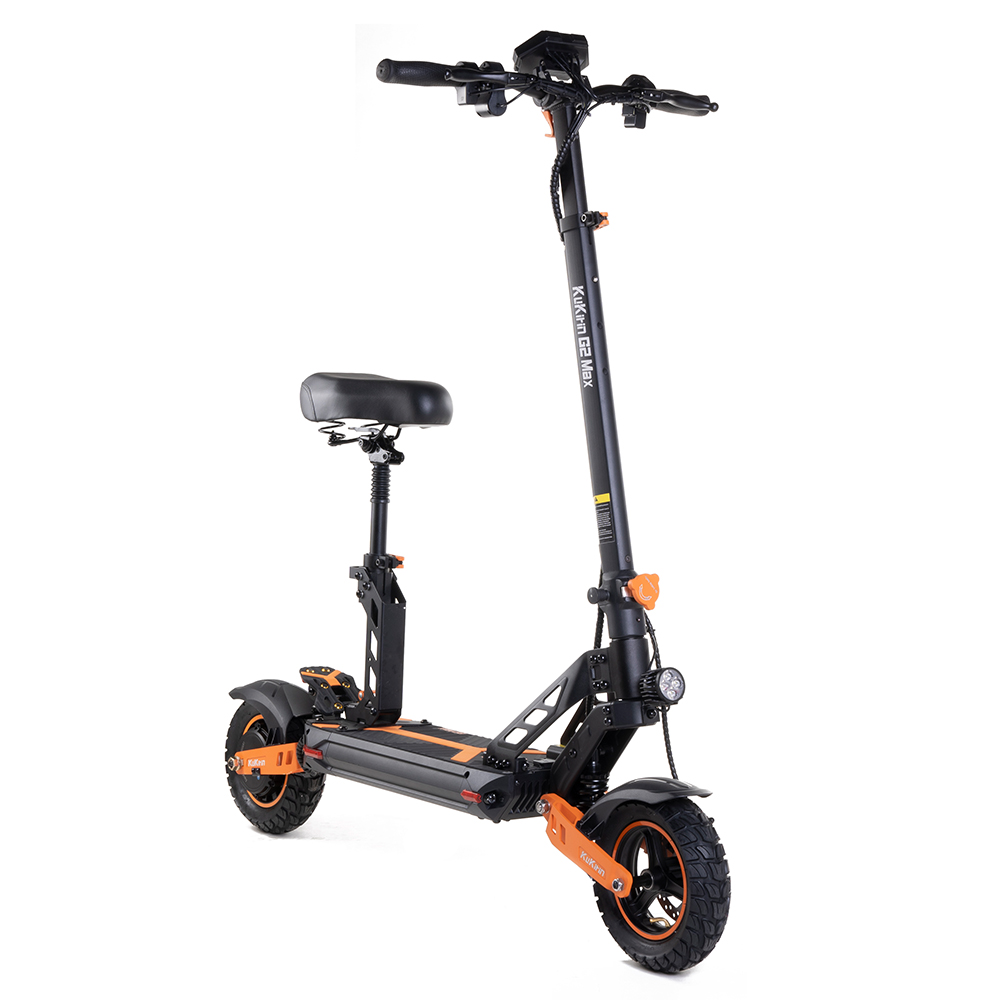 KUKIRIN G2 MAX Electric Scooter 10*2.75 Inch Off-road Pneumatic Tires 1000W Brushless Motor 55Km/h Max Speed 48V 20Ah Battery 80km Range 3 Speed Modes 120KG Max Load Dual Disc Brakes Detachable Seat Adjustable Handlebar Height