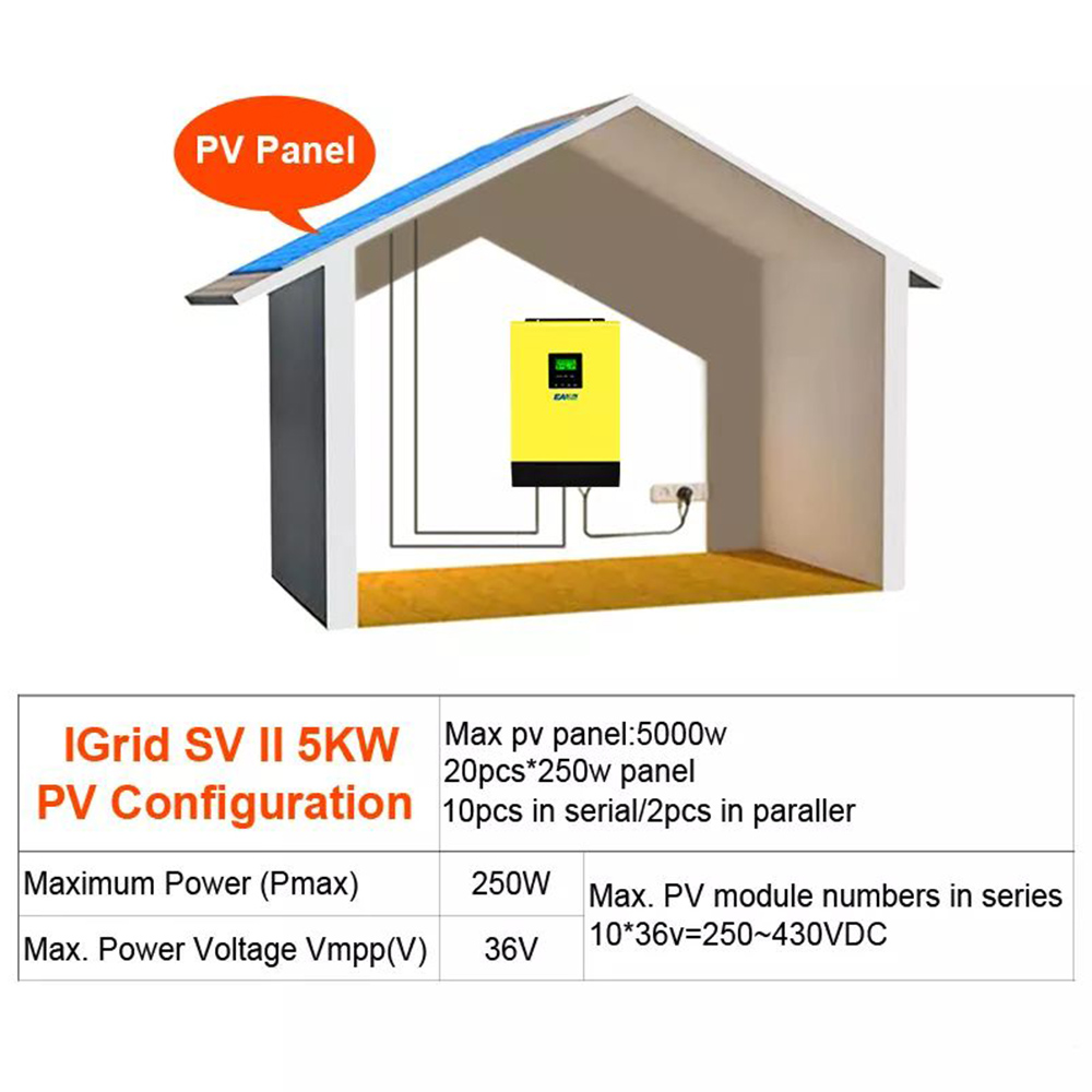 Easun Power 5000w 48v Hybrid Solar Inverter